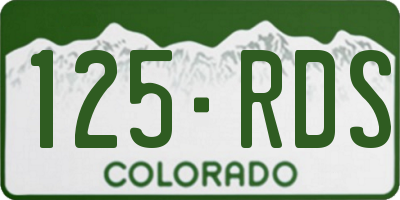 CO license plate 125RDS