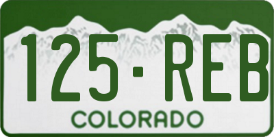 CO license plate 125REB