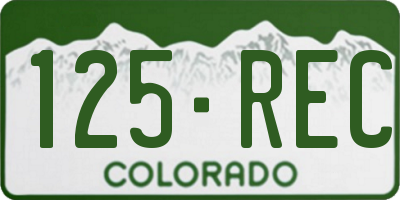CO license plate 125REC