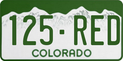 CO license plate 125RED