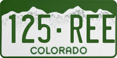 CO license plate 125REE