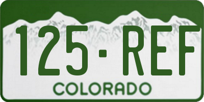 CO license plate 125REF