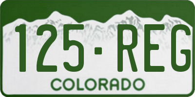 CO license plate 125REG
