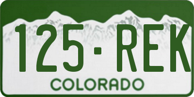 CO license plate 125REK