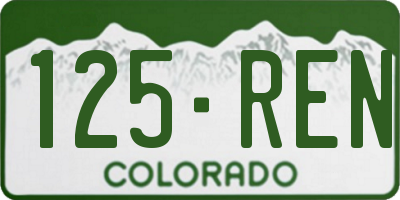 CO license plate 125REN