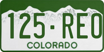 CO license plate 125REO