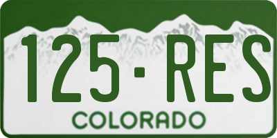 CO license plate 125RES