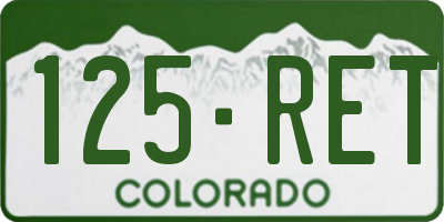 CO license plate 125RET