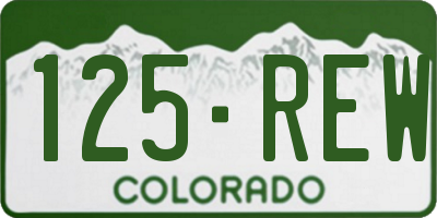 CO license plate 125REW
