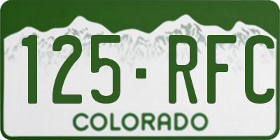 CO license plate 125RFC