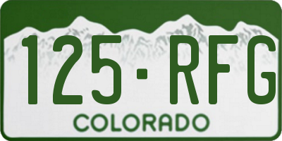 CO license plate 125RFG
