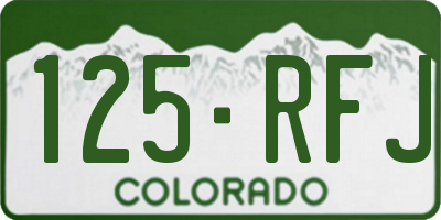 CO license plate 125RFJ