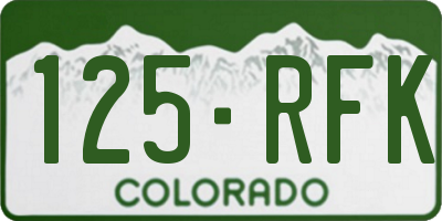 CO license plate 125RFK