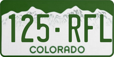 CO license plate 125RFL