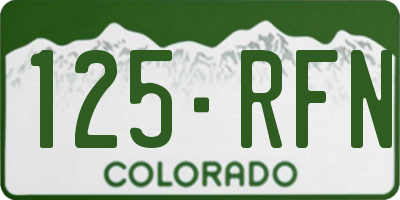CO license plate 125RFN