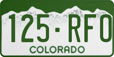 CO license plate 125RFO