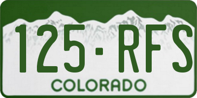 CO license plate 125RFS