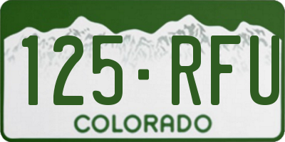 CO license plate 125RFU