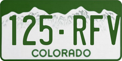 CO license plate 125RFV