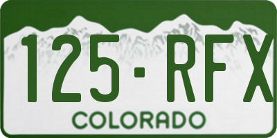 CO license plate 125RFX