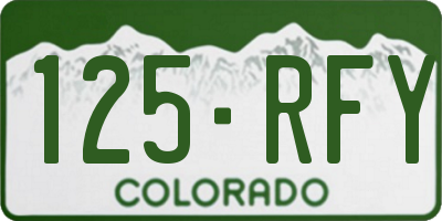 CO license plate 125RFY