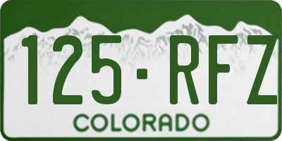 CO license plate 125RFZ