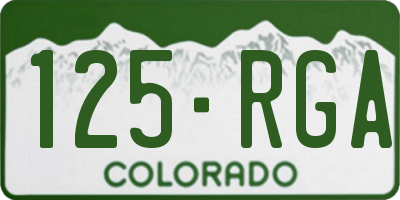 CO license plate 125RGA