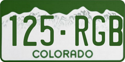 CO license plate 125RGB