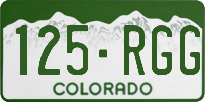 CO license plate 125RGG