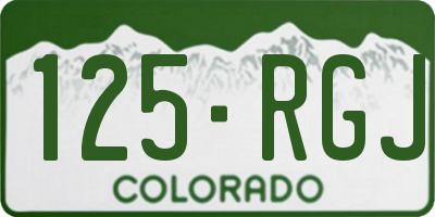 CO license plate 125RGJ