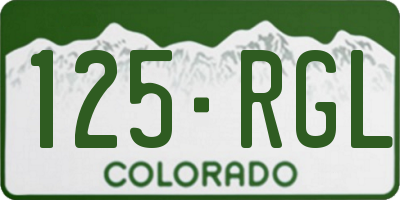 CO license plate 125RGL