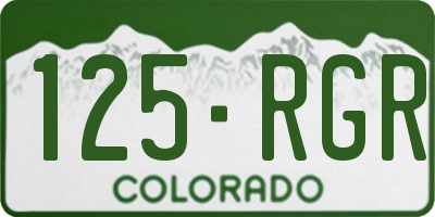 CO license plate 125RGR