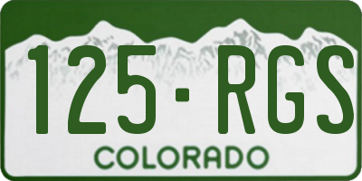 CO license plate 125RGS