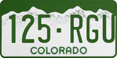 CO license plate 125RGU