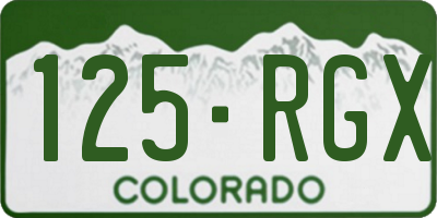 CO license plate 125RGX