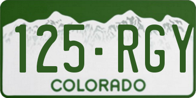 CO license plate 125RGY
