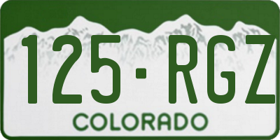 CO license plate 125RGZ