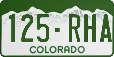 CO license plate 125RHA