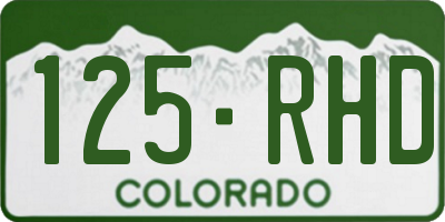 CO license plate 125RHD