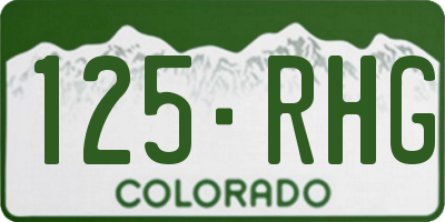 CO license plate 125RHG