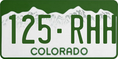 CO license plate 125RHH