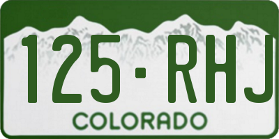 CO license plate 125RHJ