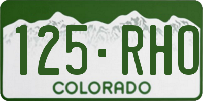 CO license plate 125RHO