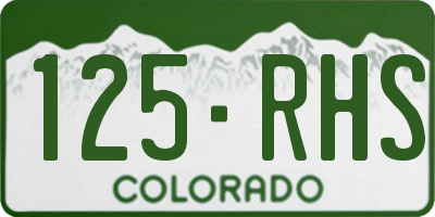 CO license plate 125RHS