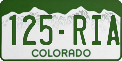 CO license plate 125RIA