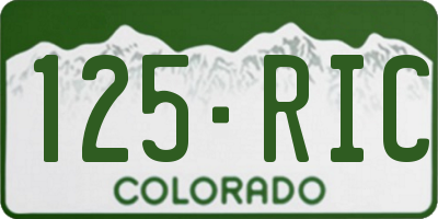 CO license plate 125RIC