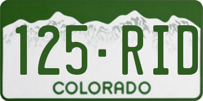 CO license plate 125RID