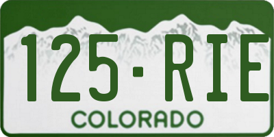CO license plate 125RIE