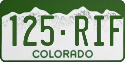 CO license plate 125RIF