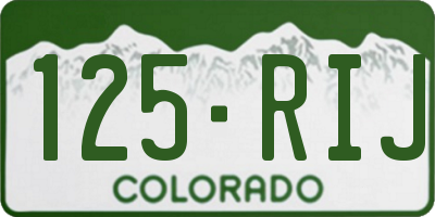 CO license plate 125RIJ